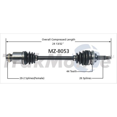 Surtrack Axle Cv Axle Shaft, Mz-8053 MZ-8053